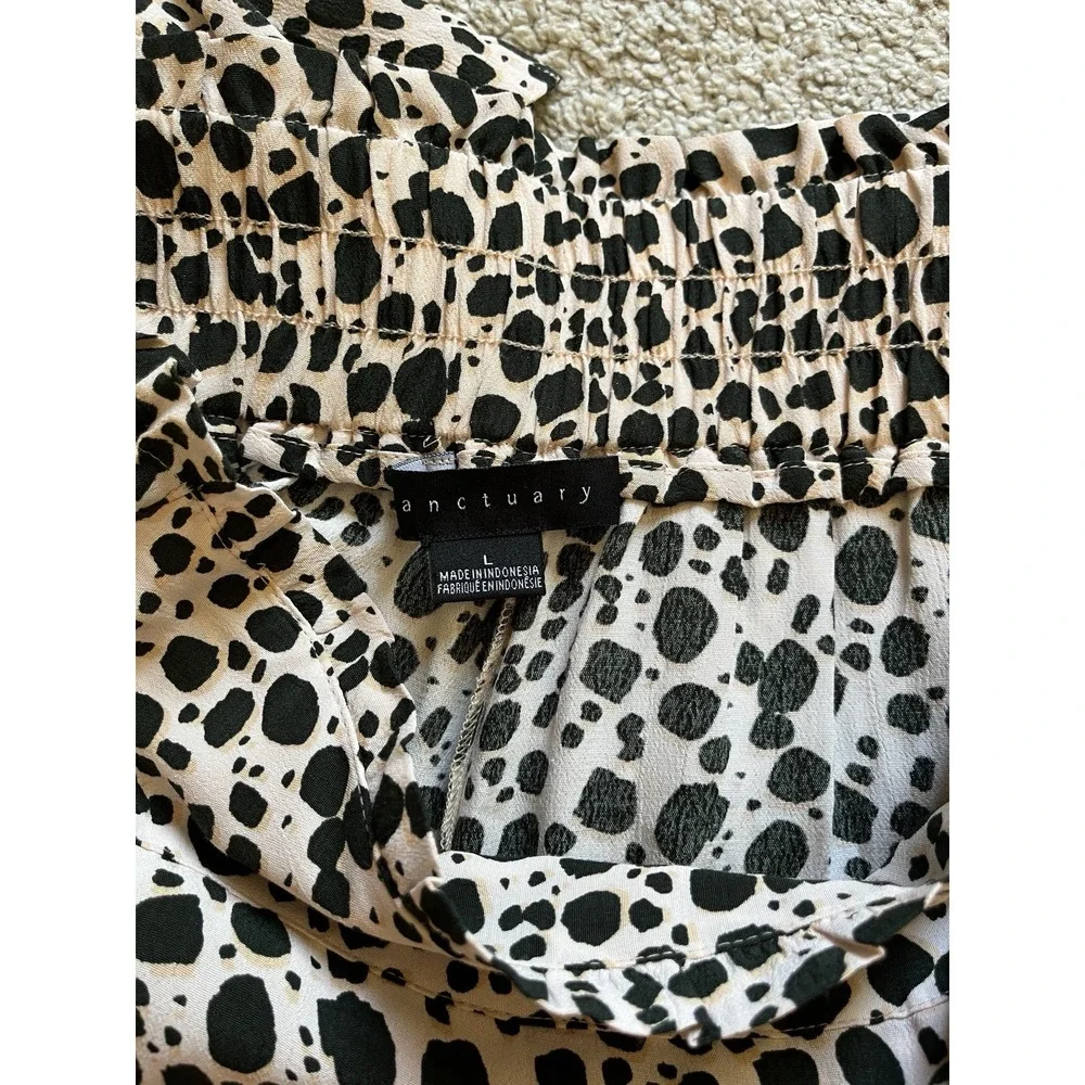 Women's sanctuary Crop Wide Leg Cheetah Leopard Animal Print Pull On Pants Large - Picture 4 of 8
